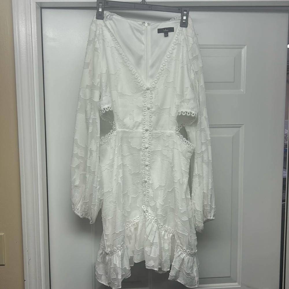 White floral dress with cut outs!